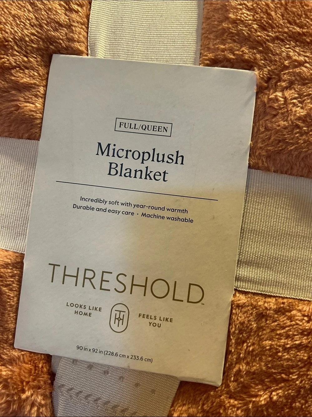 Threshold Microlush Blanket – Peach Plush Throw